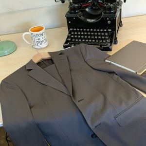 Tailored fit brown suit